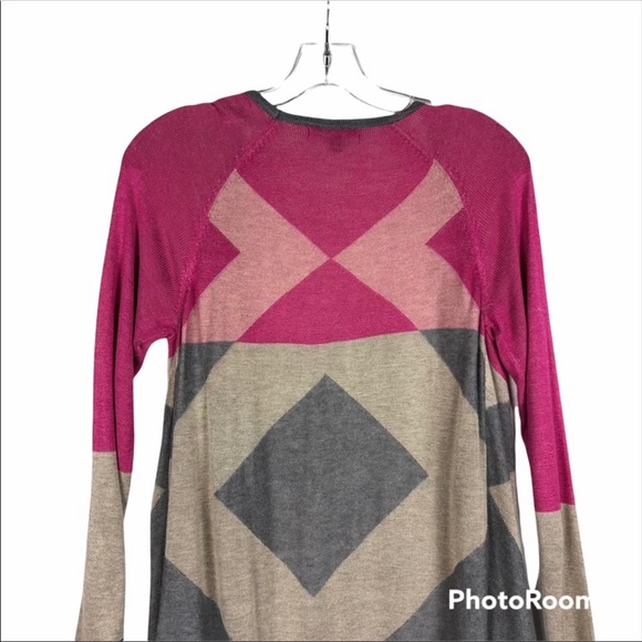 Signature Studio Multicolored Long Open Front Cardigan - Picture 13 of 15